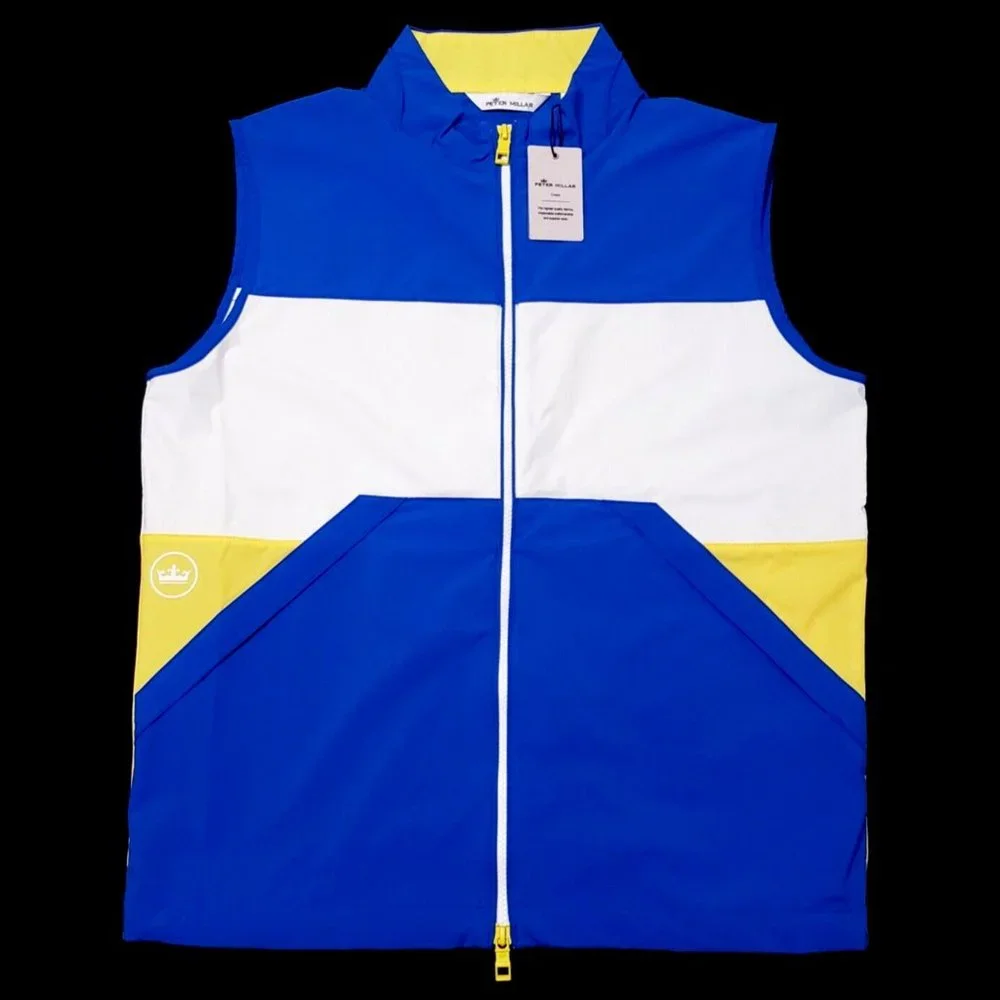 NEW Peter Millar Crown Large Colorblock Lightweight Windbreaker Stretch Vest
